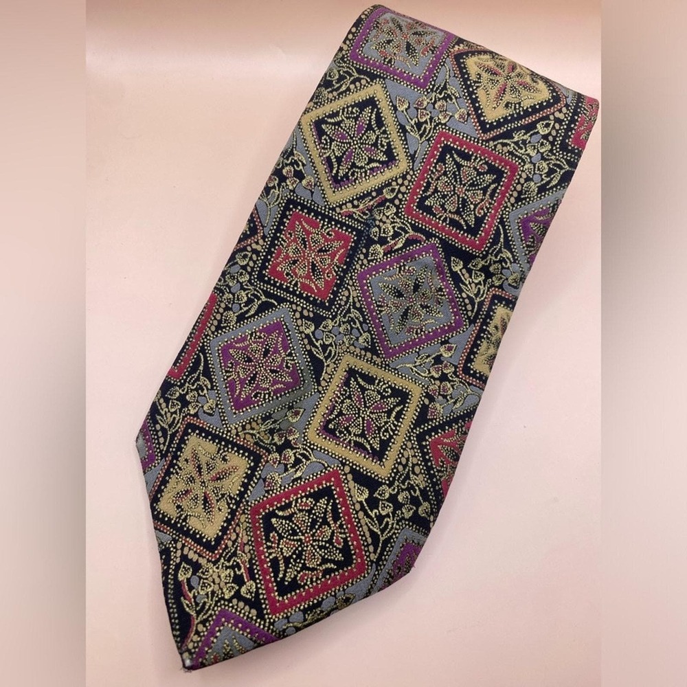 Vintage Couture x'Andrini neck tie intricate designs inspired‎ floral paisley